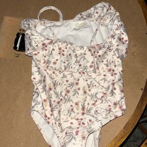 Rylee and cru floral bathing suit girls size 6-7